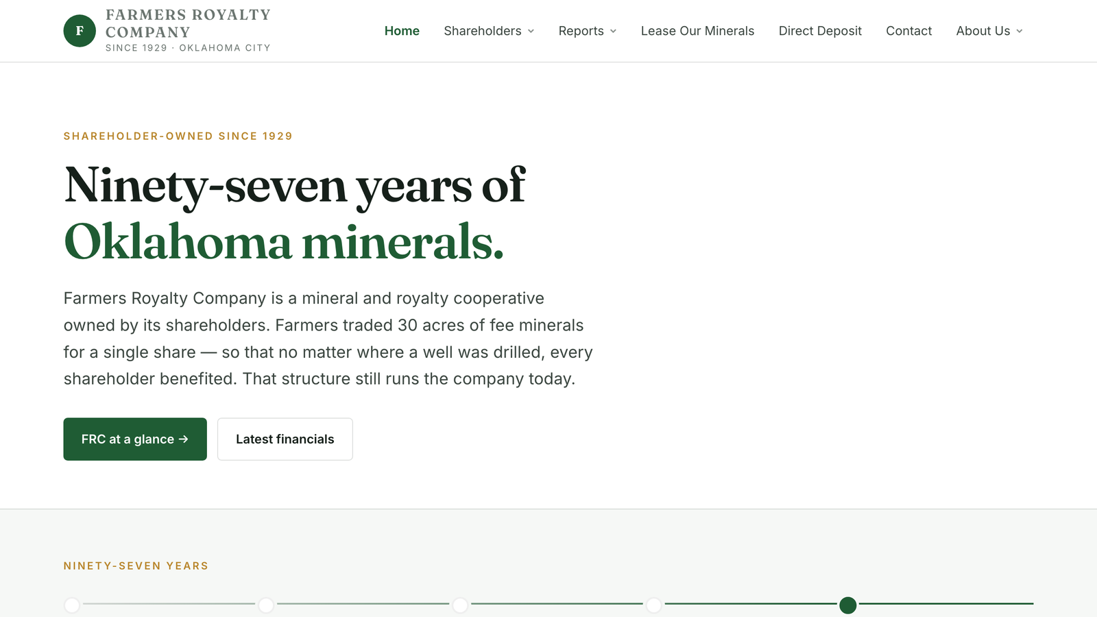 Screenshot of Farmers Royalty Company