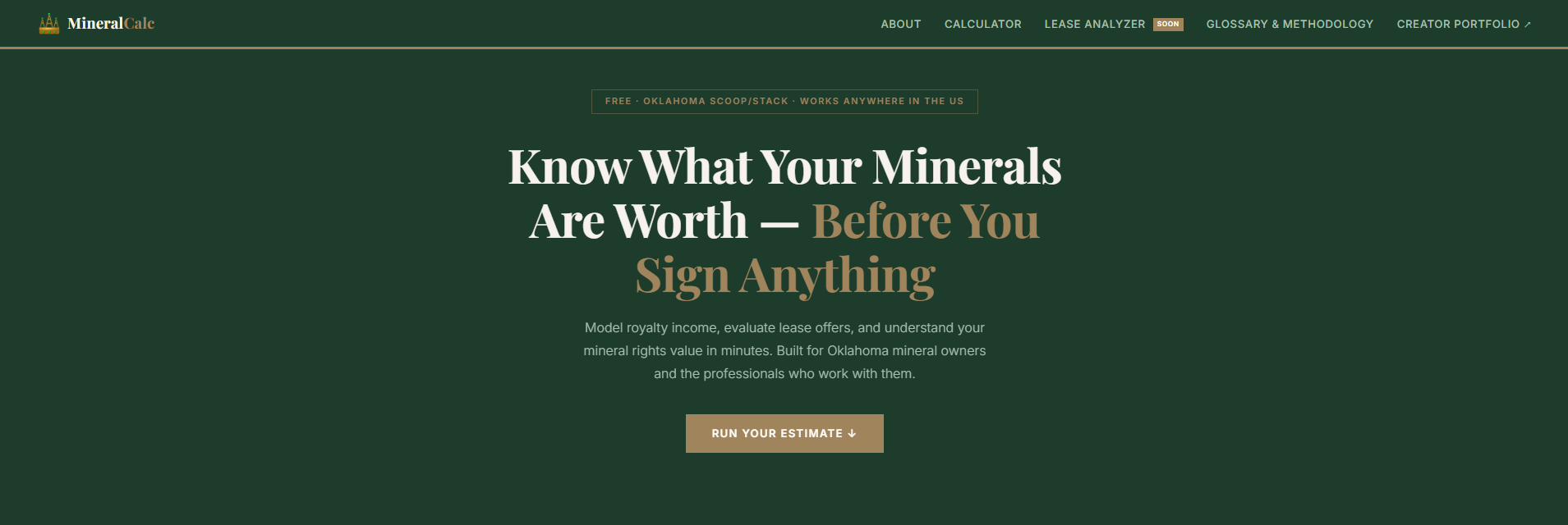 Screenshot of MineralCalc
