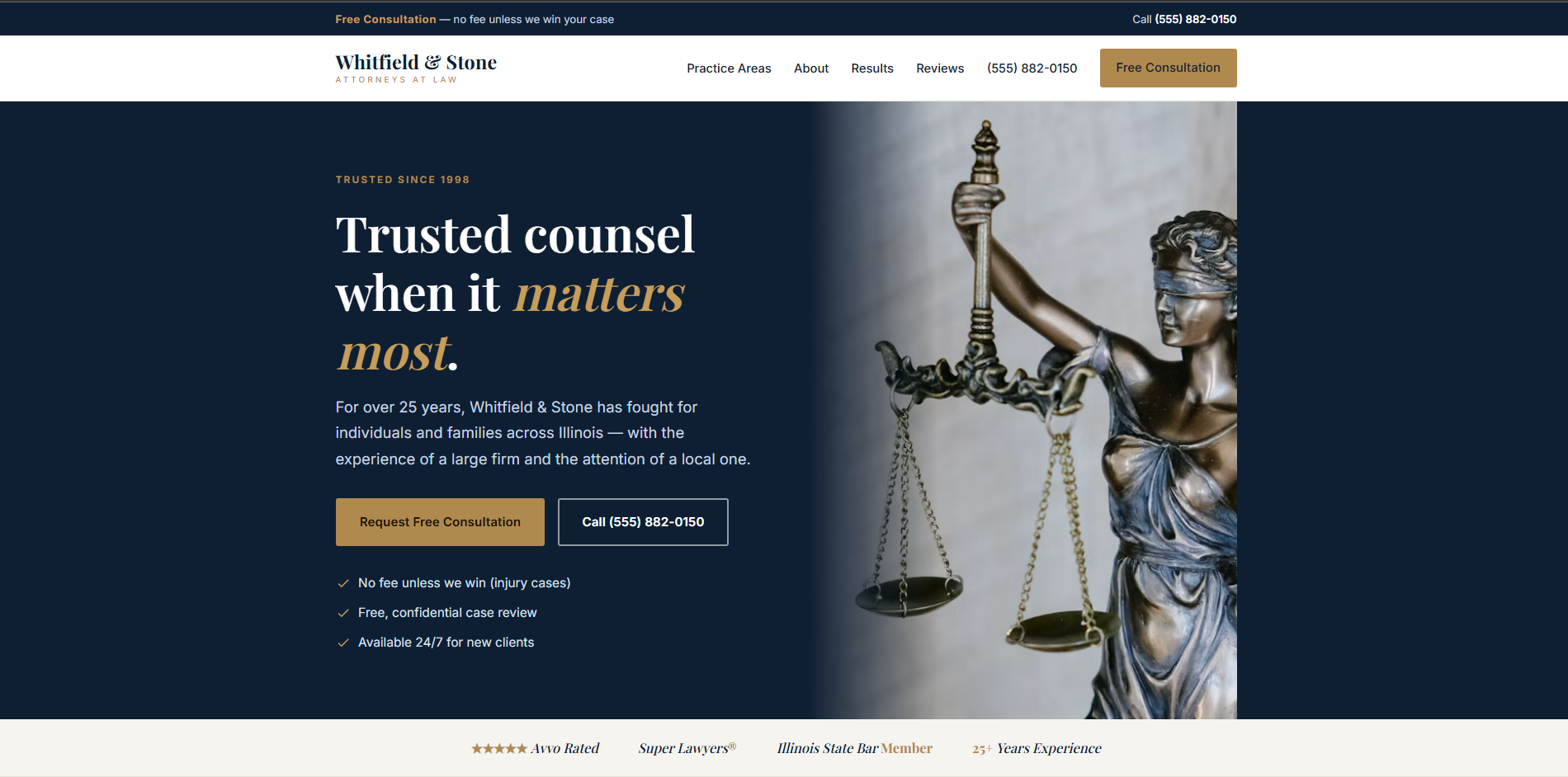 Attorney and law firm template preview