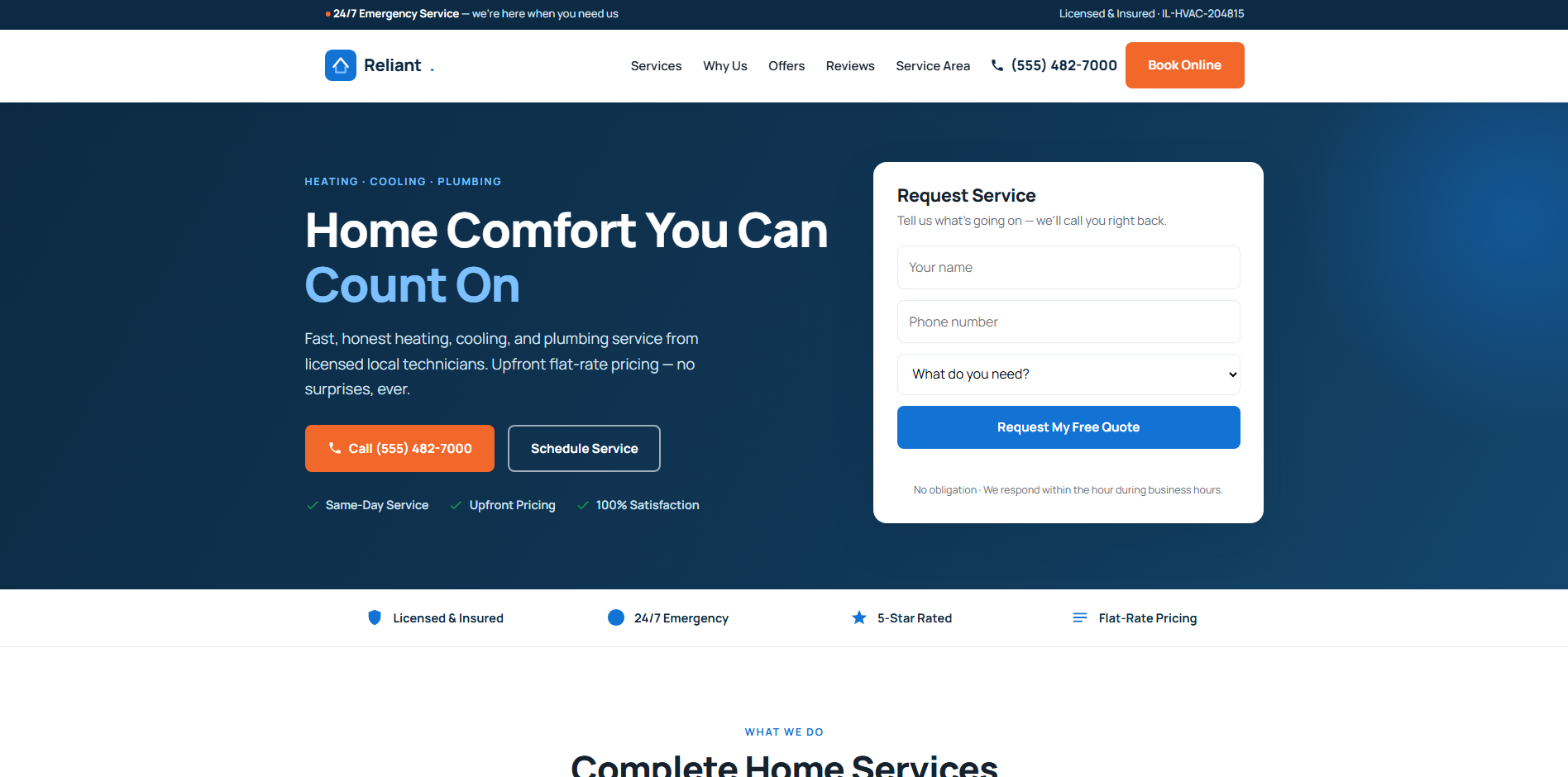 HVAC and plumbing template preview