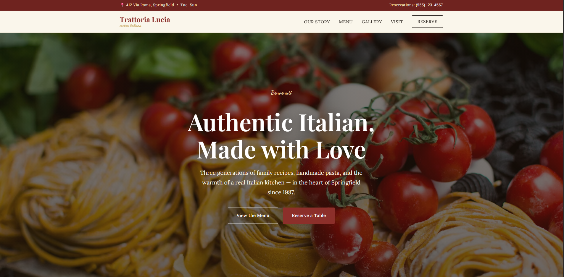 Italian restaurant template preview